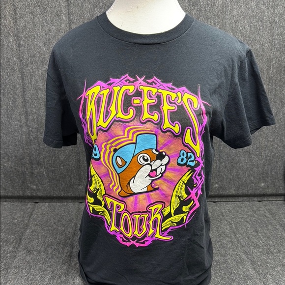 Buc-ees Tops - Madison Black Tee with Colorful Graphic